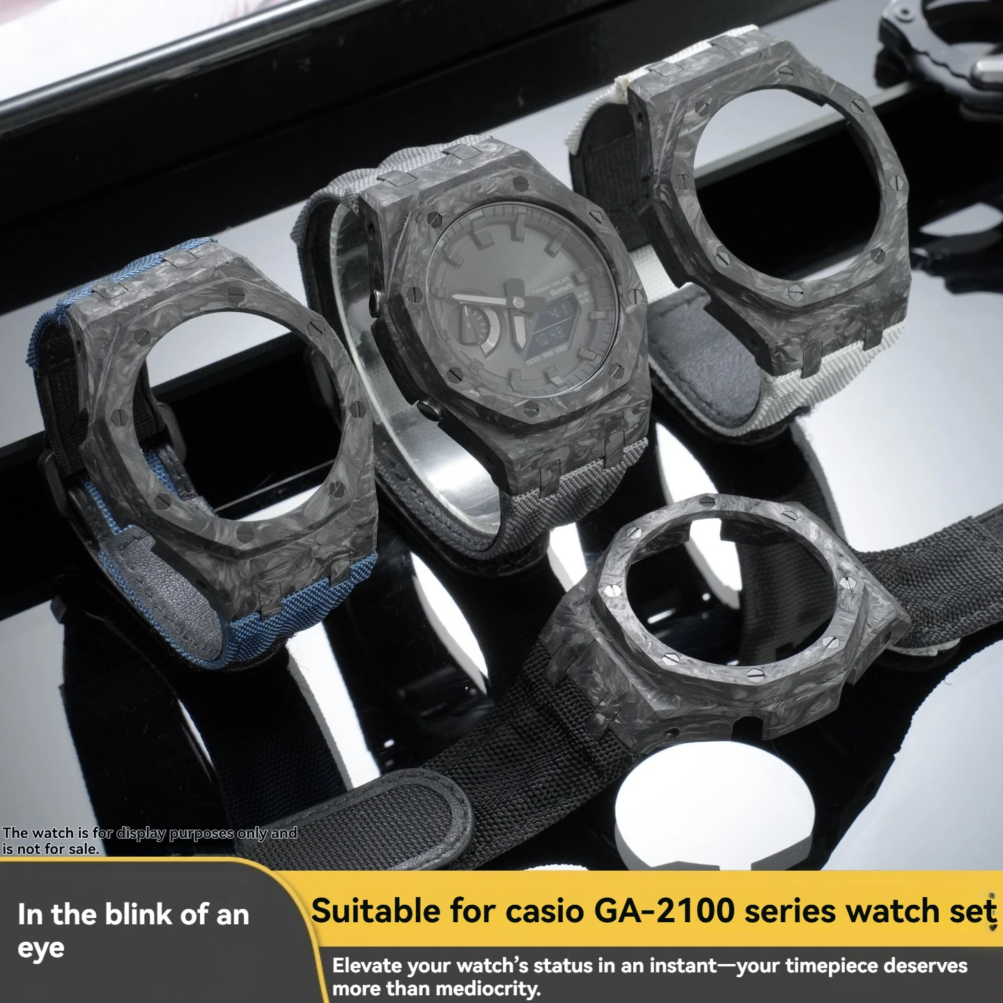 GA2100/2110 Mod kit Carbon Fiber Case & Nylon Strap For Casio GA-2100/B2100 GM-2100 GBM2100 Men Watch Case+band set Accessories