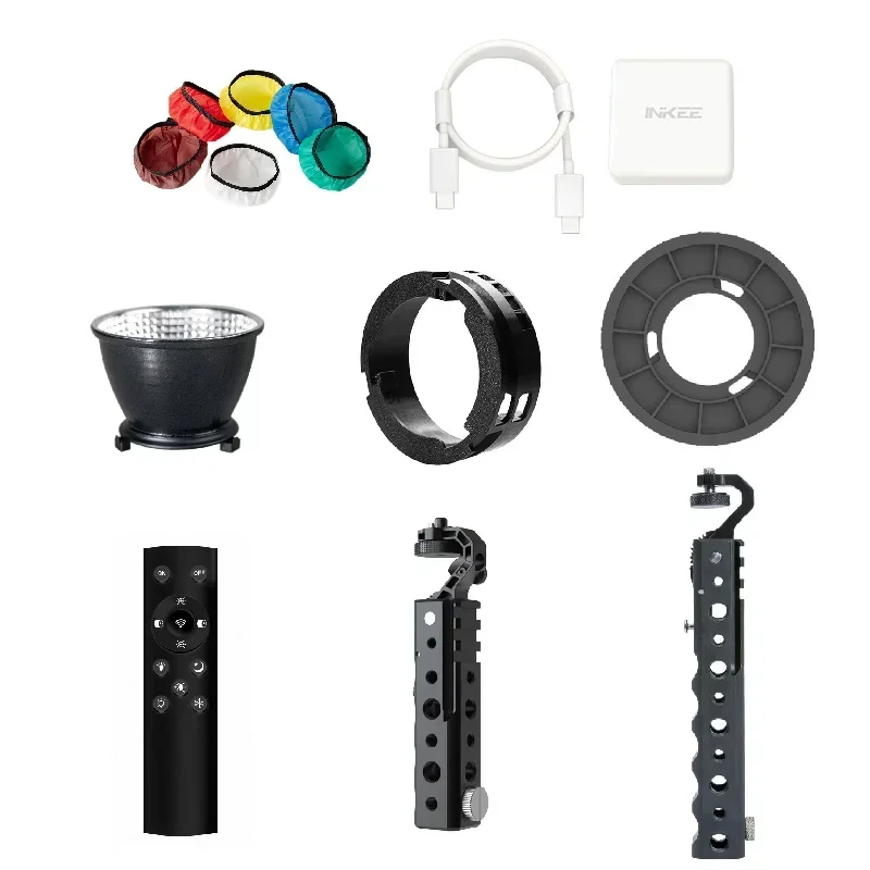 

Accessories Standard Reflector Diffuser Sock Remote Control 135mm Chuck Flip Softbox Adapter Ring Charger For INKEE GC30 GC60