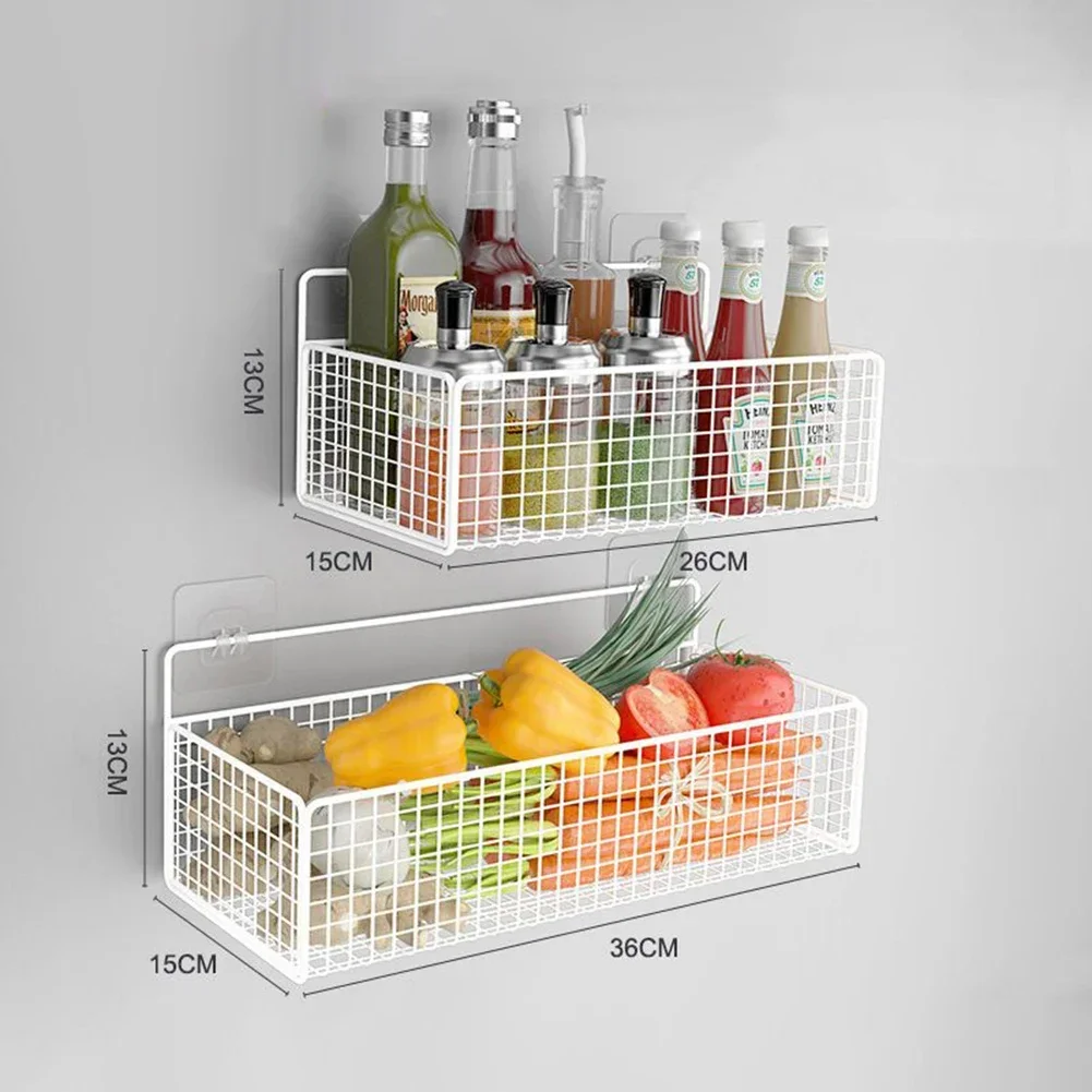 Kitchen Storage Rack Shelf Punching Wall Hanging Drain Rack Barbed Wire Storage Basket Seasoning Basket