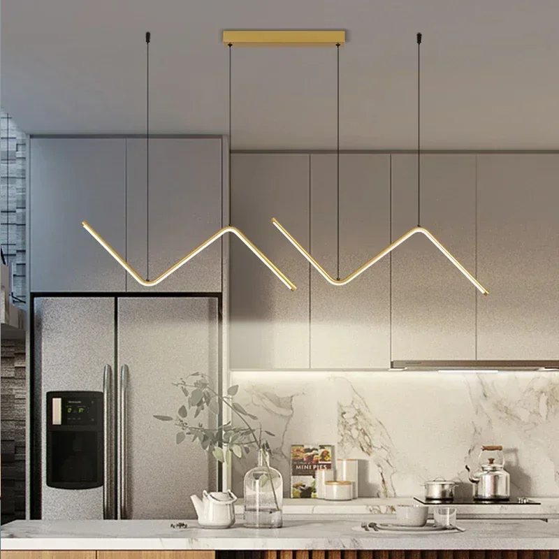 

Modern LED Pendant Light Gold Hanging Chandelier For DinningRoom Restaurant Kitchen Office Cafe Indoor Decor Lamp Remote Control