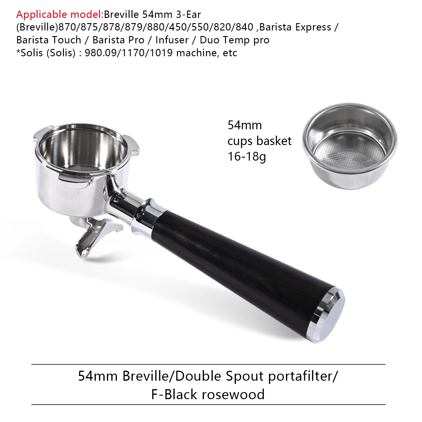 54mm Koffie Dubbele Uitloop Filterhouder Naakt Voor Breville Sage 870 878 879 Filtermand Espressomachine Accessoire Barista Tool