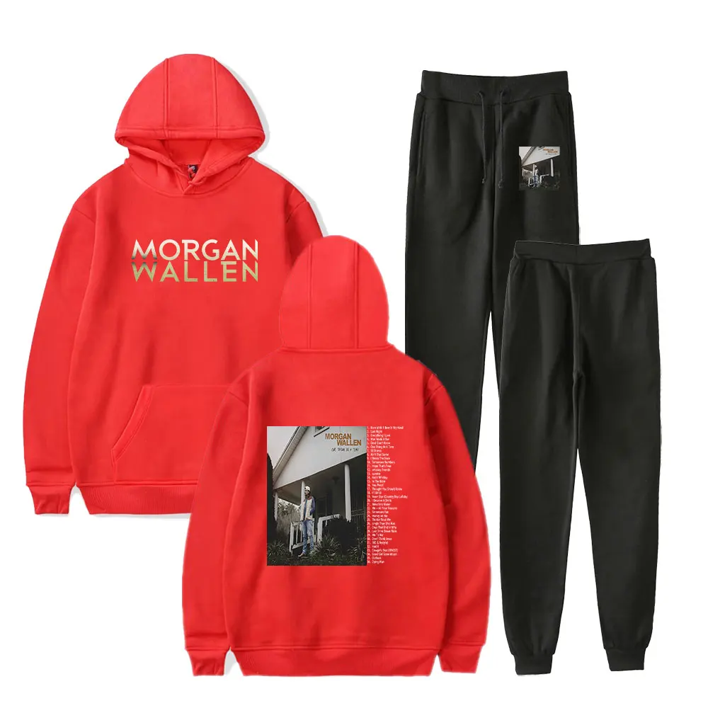 Morgan wallen-Sudadera con capucha para hombre y mujer, traje con cordón, jersey de hip hop para fanáticos de la música, one thing at a time tour