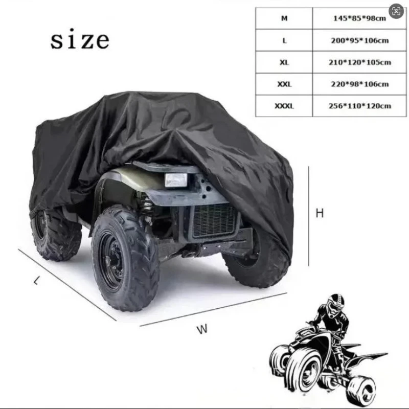 Heavy Duty ATV Cover Waterproof Windproof 4 Wheeler Quad Bike Storage Cover Black All Weather Protection Car Quad Covers