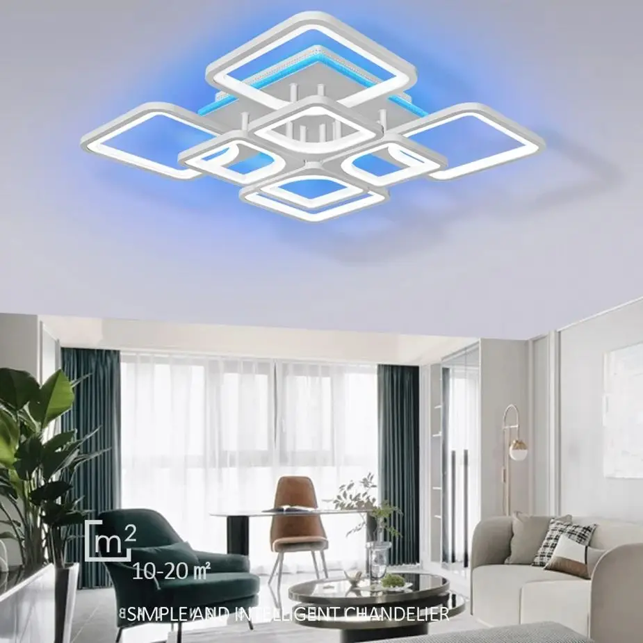 Moderne LED-Kronleuchter Wohnzimmer Hotel Schlafzimmer einfache Heimdekoration Lampe quadratische