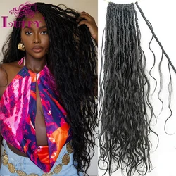 Boho Locs โครเชต์เส้นผมมนุษย์หยิกเป็นลอนร่างกายที่ยืดผมปลายเต็มสำหรับผู้หญิงผิวดำ