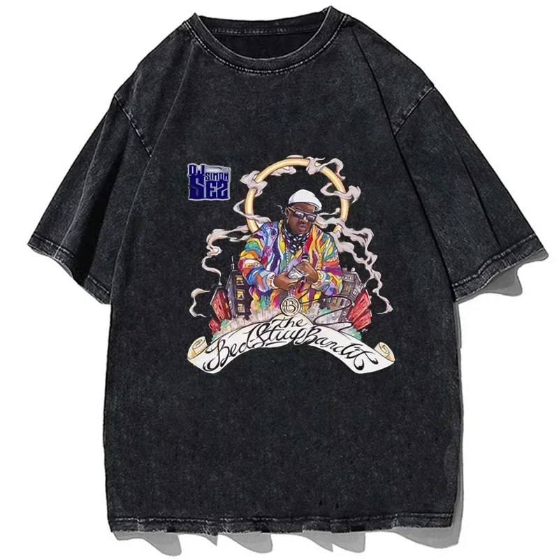 Hip Hop Rapper The Notorious B.I.G. Print T-shirt Men Women Casual Short Sleeve Tops Fashion Cotton Oversize Streetwear Tshirt