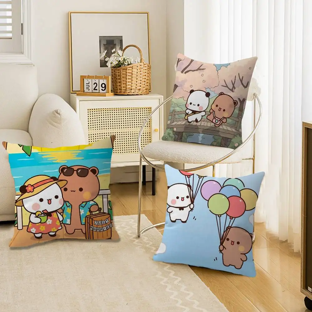 BuBu And DuDu Cushion Cover Inches Farmhouse Decor Home Throw Pillow Covers for Couch Decorations