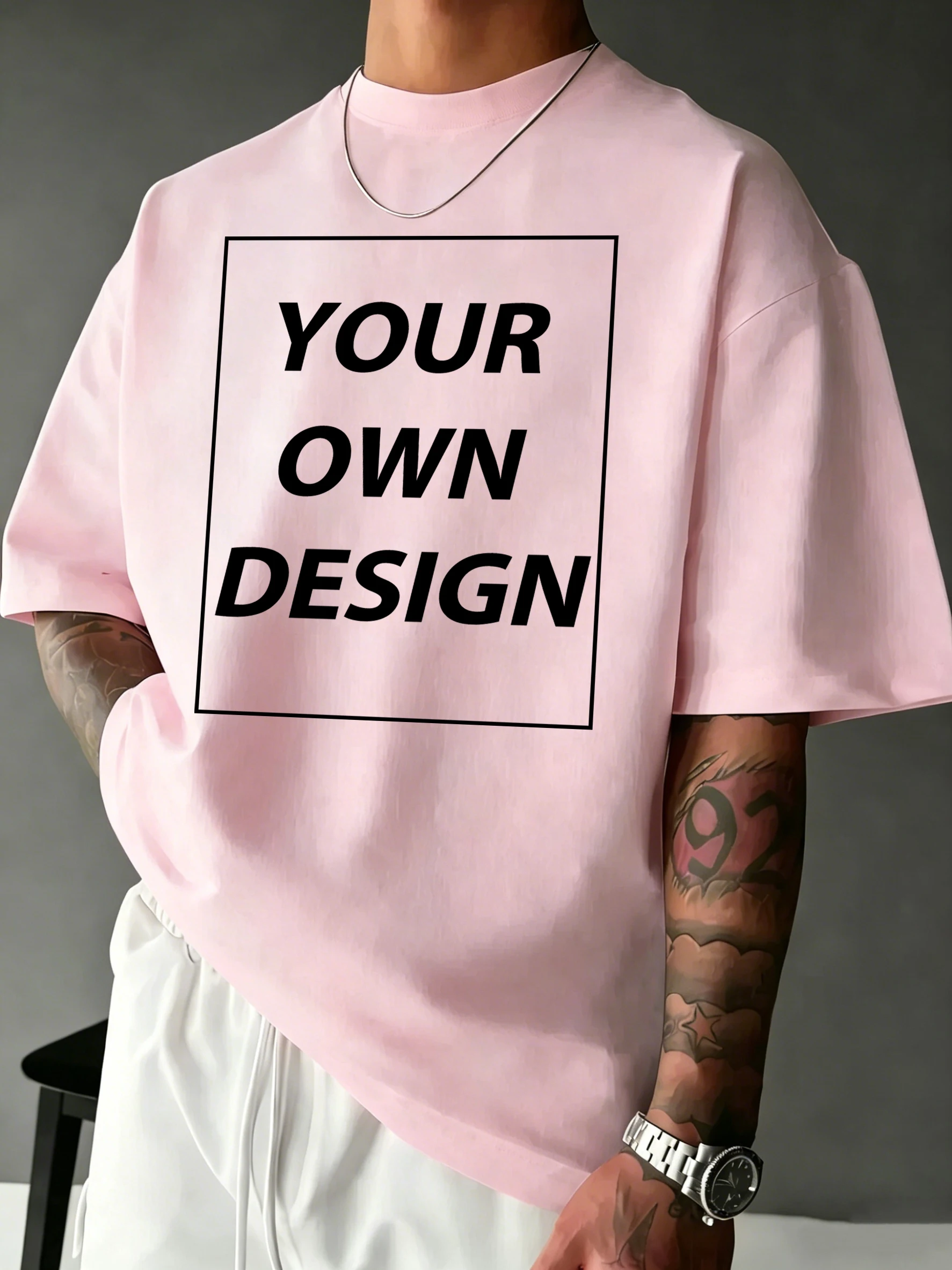 Personalisiertes, individuell bedrucktes Sommer-T-Shirt aus Baumwolle, bequemes Basic-Mode-Kurzarm-Street-Sport-T-Shirt, lockeres, atmungsaktives Oberteil – Detail 28