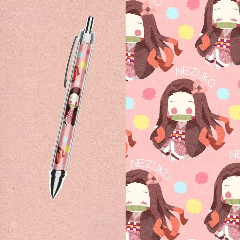 Demon Slayer Penne Gel 0.5mm Anime Figura Tanjirou Penna a sfera liquida diretta Kawaii Cancelleria Scuola Forniture per ufficio Regalo