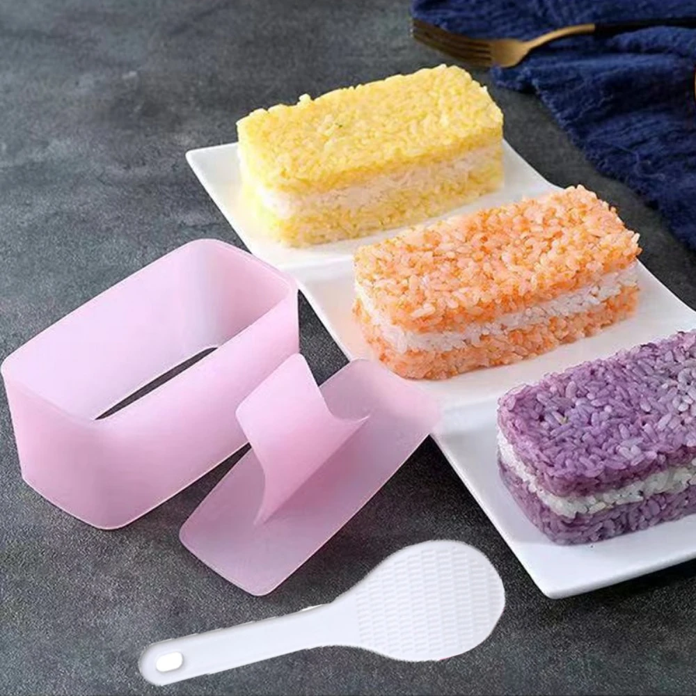 Food Press Rectangular Sushi Mold Maker Onigiri Rice Ball Set Non Stick Sushi Kit Japanese DIY Tools Kitchen Bento Accessories