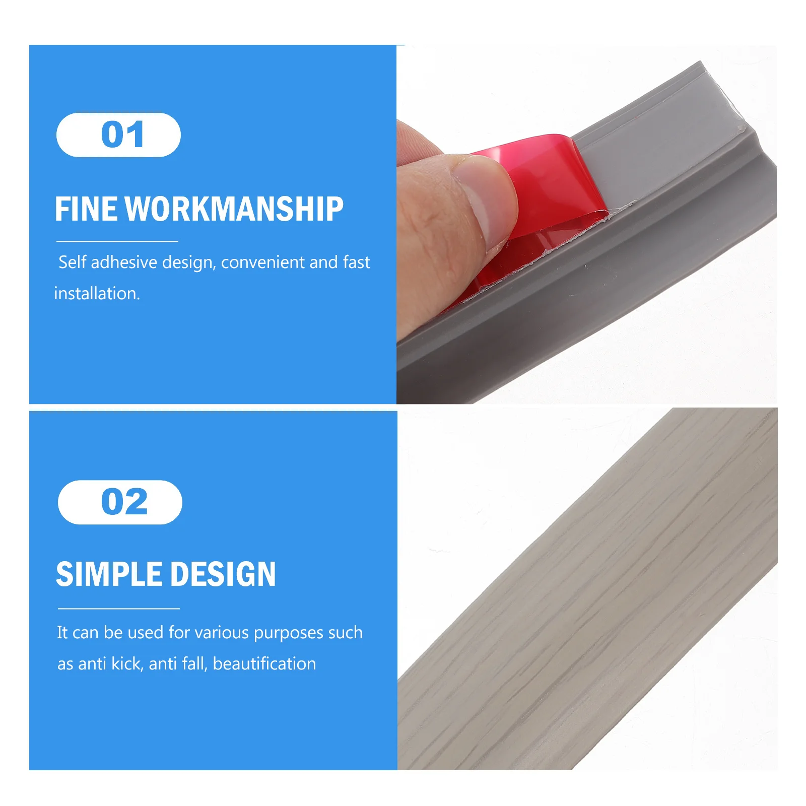 2m Red Wood Grain Self Adhesive PVC Floor Transition Strip Door Floor Edge Strip Height Gap Reducer Ramp Prevent Trip