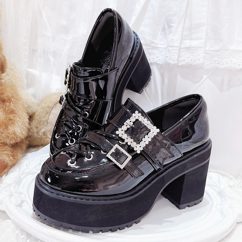 الأصلي الحلو لوليتا أحذية سميكة سوليد الخريف جديد الفتيات الحلو أنيقة موضة أحذية من الجلد الألغام أحذية منصة الإنتاج الضخم #2