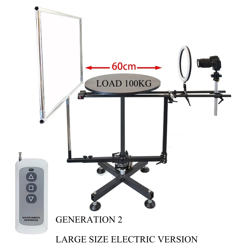 Imagem -05 - Mesa de Tiro Horizontal e Vertical Profissional Vídeo Flip p Fotografia Surround Suporte Giratório 360 Panorâmica Photo Booth