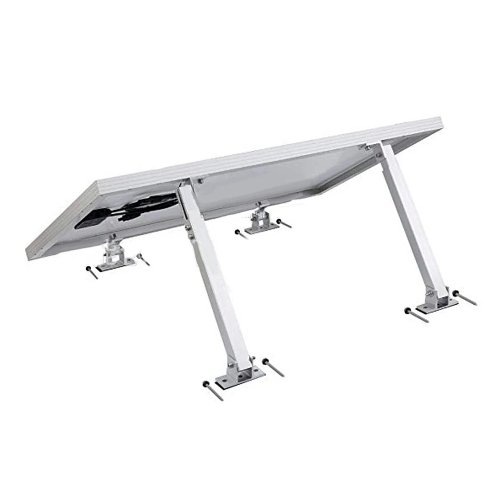 

1 Set Aluminum Alloy Supports Solar Silver+black Panel Roof Bracket Mounting Stand 15-30° Adjustable Pv Fixings Accessories