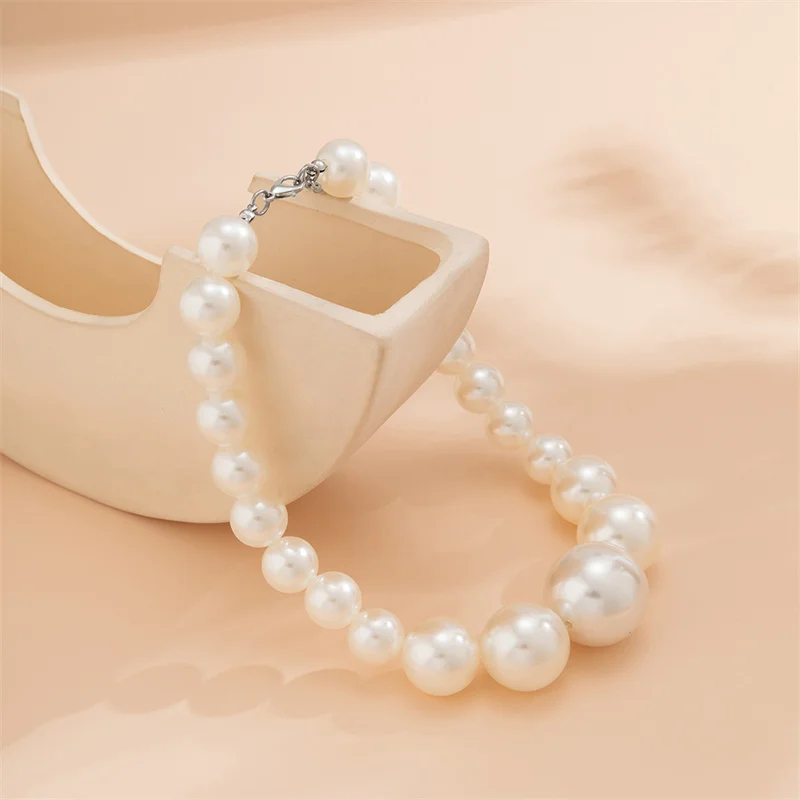 XIALUOKE Necklace Earring For Women Female 2023 Trendy Bead Big Pearls Necklace Wedding Bracelet Party Jewelry Gift