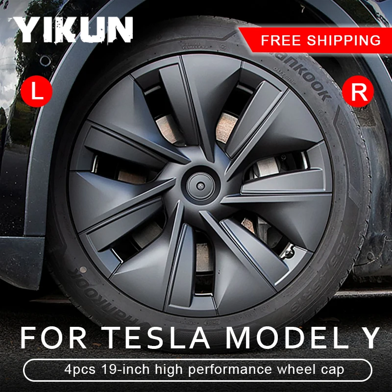 

4PCS Wheel Cap Replacement Hubcap 19-Inch Automobile Hubcap Full Rim Cover ModelY 2021 2018-2023 Wheel Cap Kit for Tesla Model Y