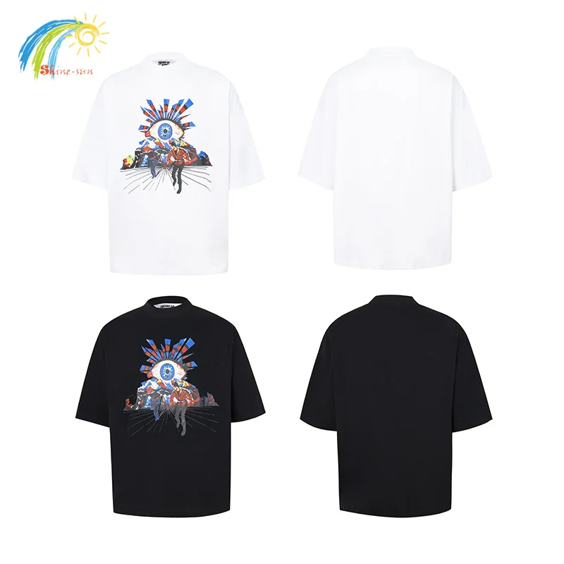 Classic Colorful Eye Printing House Of Errors T Shirt Men Women Hip Hop High Quality Cotton Tee Top Black White T-Shirt