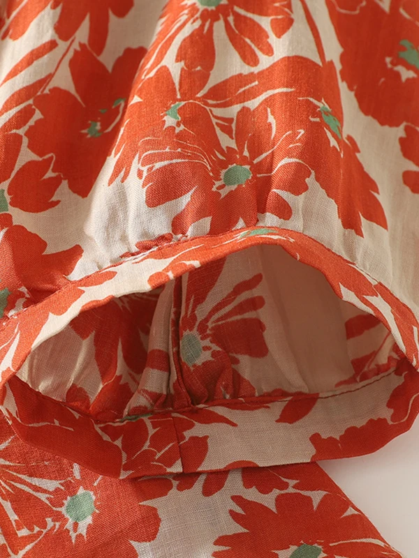 Casual V-Ne Printed irt Loose Fit Five-Quarter Sve Single Button Women's plus Size Summer Cardigan Artistic Holiday Sle