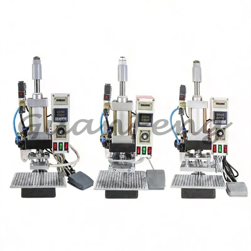 Pneumatic Hot‑Stamp Embosser Machine 110V‑220V, Custom Logo Heat Press Tool for Leather, Paper, Wood and PVC Card Printing - view 2