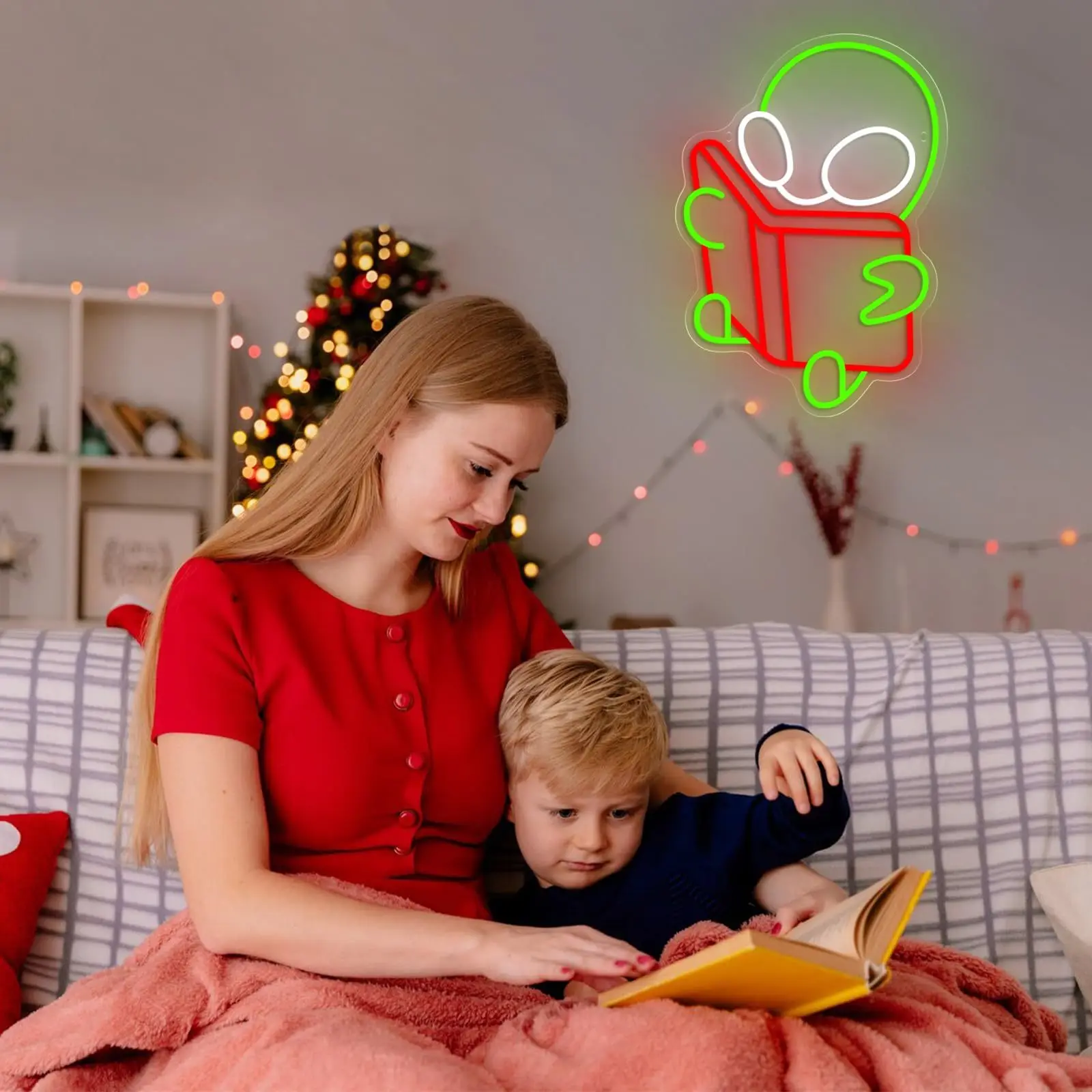 Alien Reading LED Neon, USB powered with dimmer switch, suitable for study, sci-fi themed rooms and party decorations