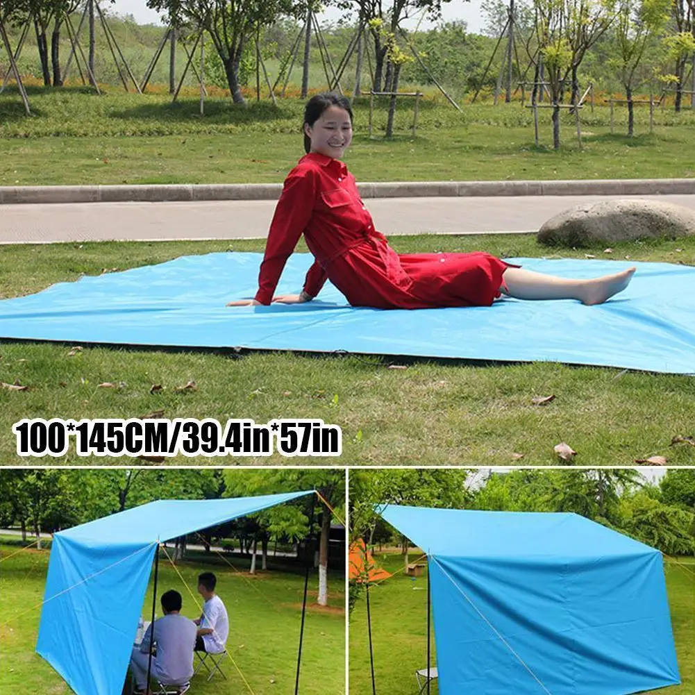100*145Cm Tenda Pelindung Pantai Tahan Air Naungan Kanopi Kolam Tidur Gantung Tenda Taman Hujan Berkemah Tanpa Tiang