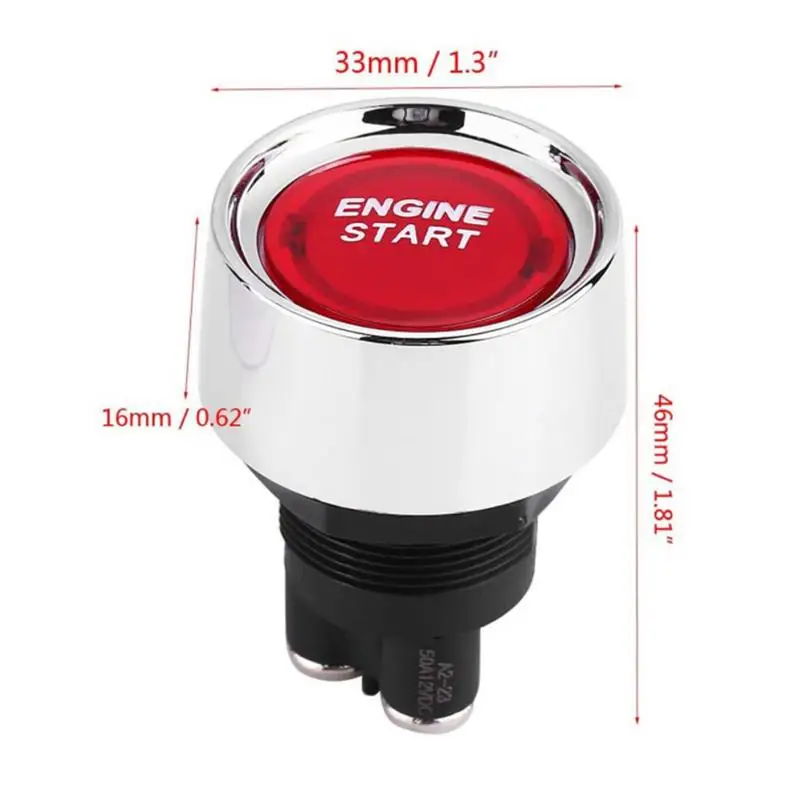 12V24V 50A Car Keyless Start Button Engine Start Push Button Ignition Starter Car Engine Start Button Auto Accessories