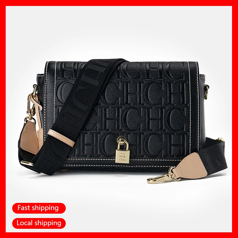 CH Fashion Design 2025 nuevo bolso para la cabeza estampado de Color sólido modelo accesorios de Metal hebilla bolso de hombro para mujer marca de lujo
