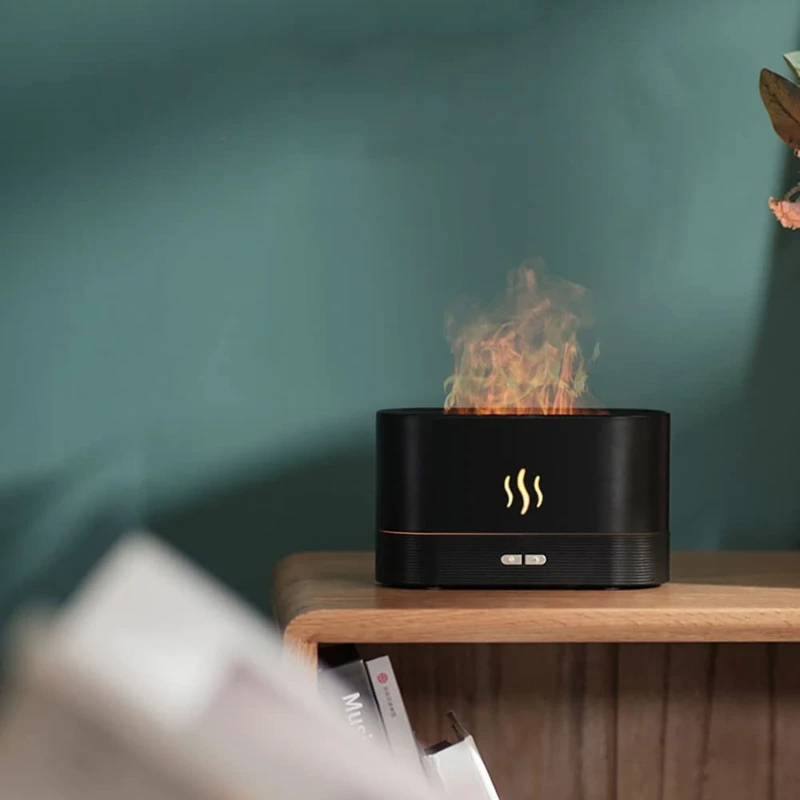 다기능 가습기 침실 쿨 안개 가습기 데스크탑 불꽃 장식 드롭 배송