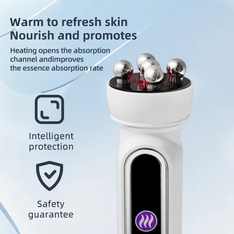 

Best Selling 3 in 1 RF Heating EMS Facial Roller Massager Electric Rotating LED Photon Device Shrink Pores Reduce Fine Lines