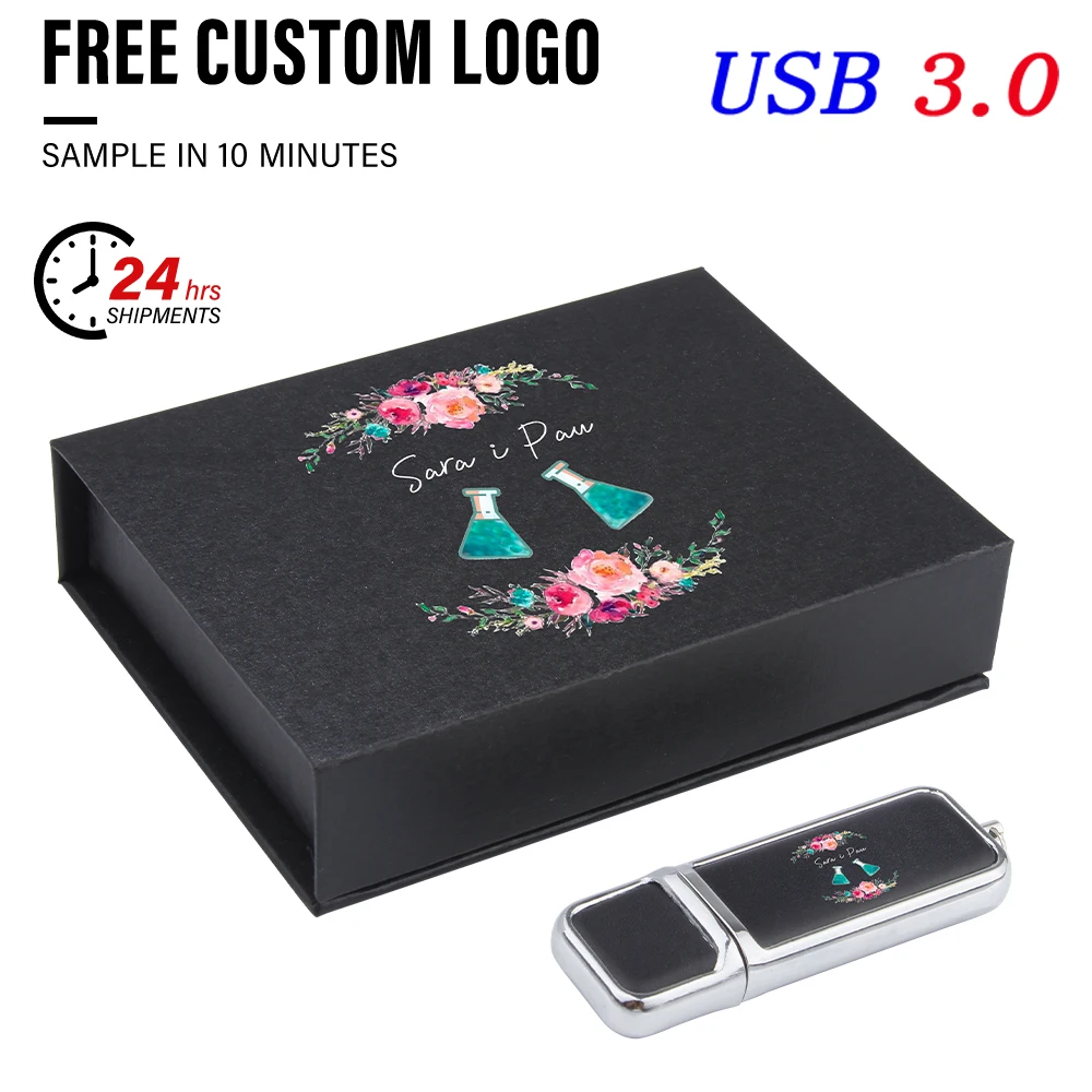 JASTER High Speed USB 3.0 Flash Drive 128GB Free Custom Logo Memory Stick 64GB Leather Pen Drive 32GB Creative Gift U Disk 16GB