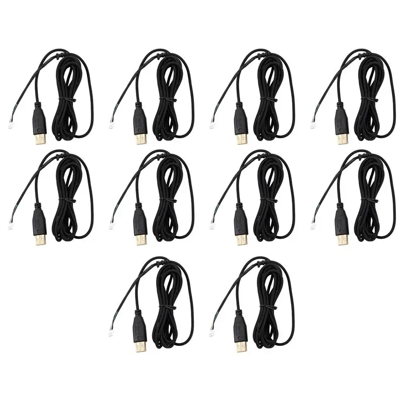 Cable USB BNVN-10X para ratón Razer Deathadder 2013 aprox. Cable de Repuesto para Ratón de Juego de 2.1M, 5 Cables, 5 Pines, Negro, Chapado en Oro