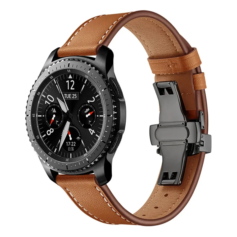 20mm 22mm Band For Samsung Galaxy watch Gear s3/active 2/4/5/6/5 Pro/6 classic Leather bracelet correa Huawei GT/2/2e/3/4 strap