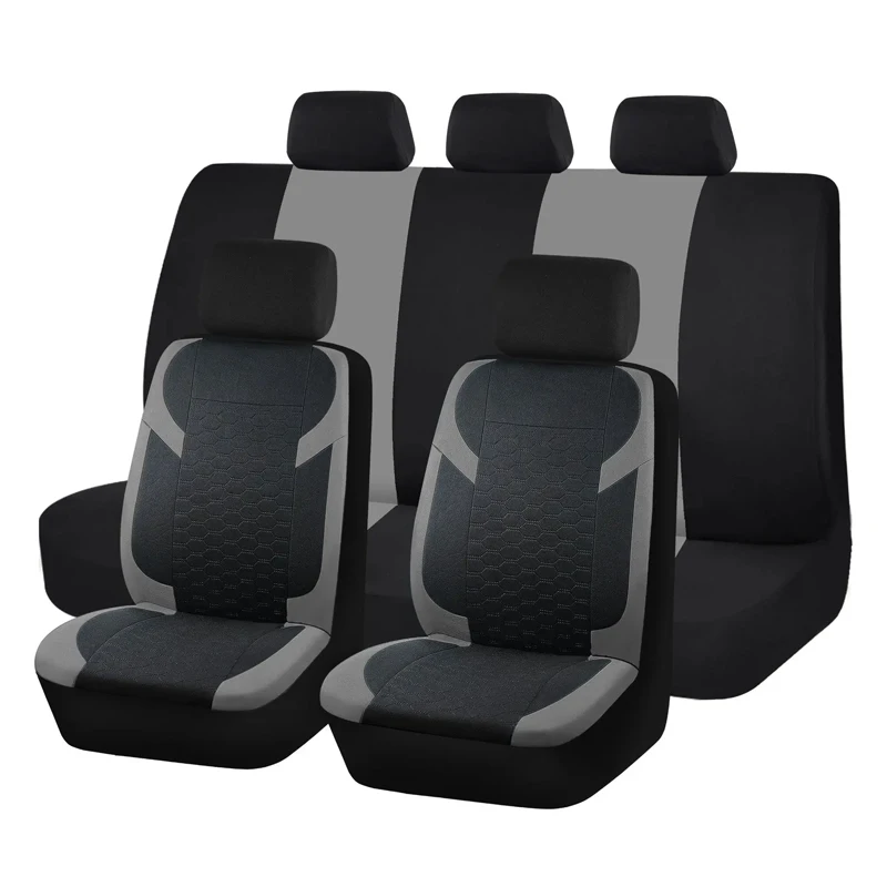 

5 Seats Air Mesh Car Seat Covers Full Set Breathable Sporty Rear Bench Universal Fit for 95% Automotive SUV Truck Sedan Interior