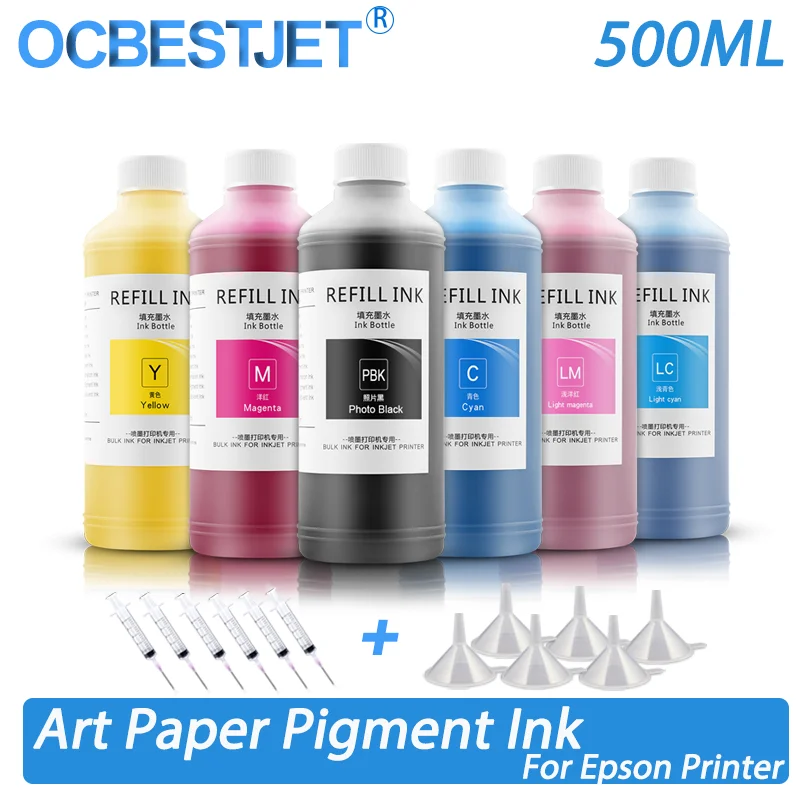 500ML/Bottle Art Paper Ink For Epson L1110 L1800 L805 T25 T23 TX125 TX135 4800 4880 7800 7880 Inkjet Printer Pigment Ink