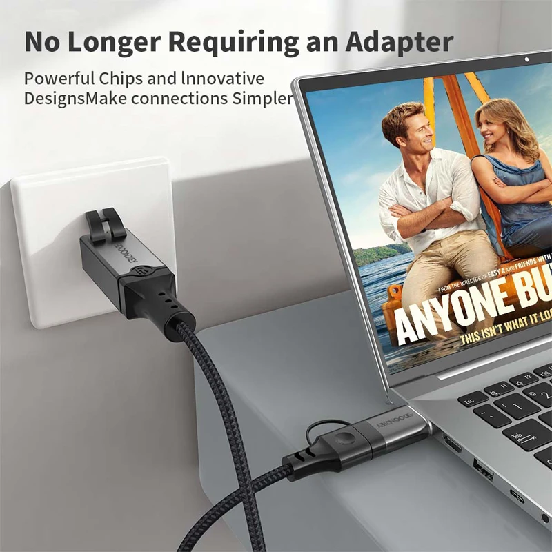 Kabel USB C do Ethernet 1000Mbps 2 w 1 USB/Type-C do RJ45 Gigabit LAN Szybki Konwerter Sieciowy do Laptopa PC Telefonu Komórkowego — zdjęcie produktu 5