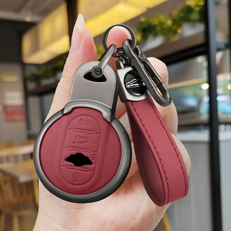 

Alloy Leather Car Key Case For BMW MINI COOPER S ONE JCW F54 F55 F56 F57 F60 CLUBMAN COUNTRYMAN Remote Fob Keychain Accessories