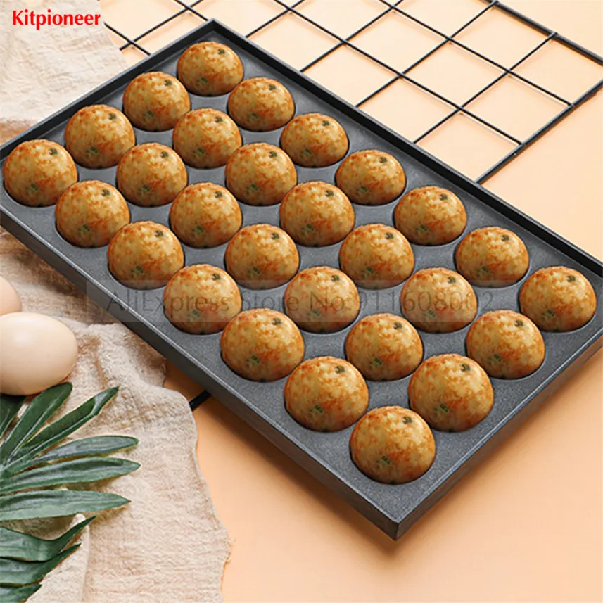 28 Holes Takoyaki Hot Plate Tray Non Stick Cook In Home Takoyaki Takoyaki Grill Nonstick Aluminum Alloy Plate 4CM Ball Mold