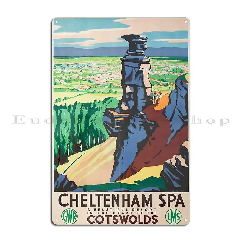 Railway Poster Cheltenham Spa Metal Signs Cinema Create Club Bar Cave Club Tin Sign Poster