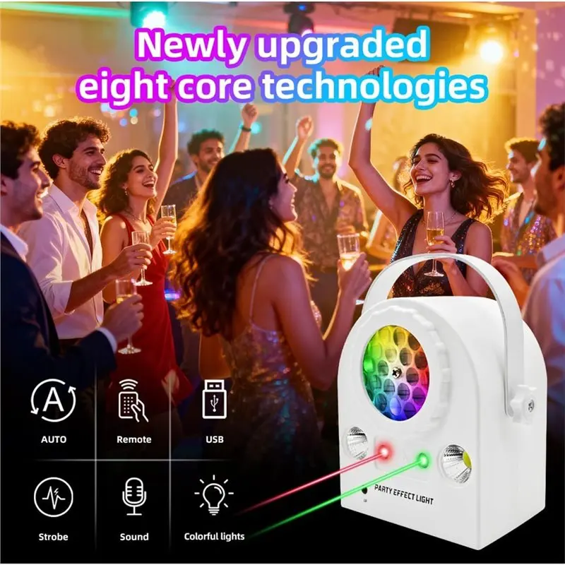 Disco Ball DJ Stage Light With Remote Control, Atmosphere Lighting Active By Sound, For Party For Bar KTV Decor