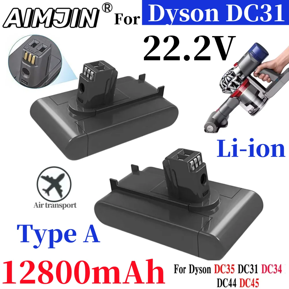 

22.2V 12800mAh Li-ion Replacement Battery For Dyson Handheld Vacuum Cleaner DC31 DC34 DC35 DC44 DC45 917083-01 Type A ﻿