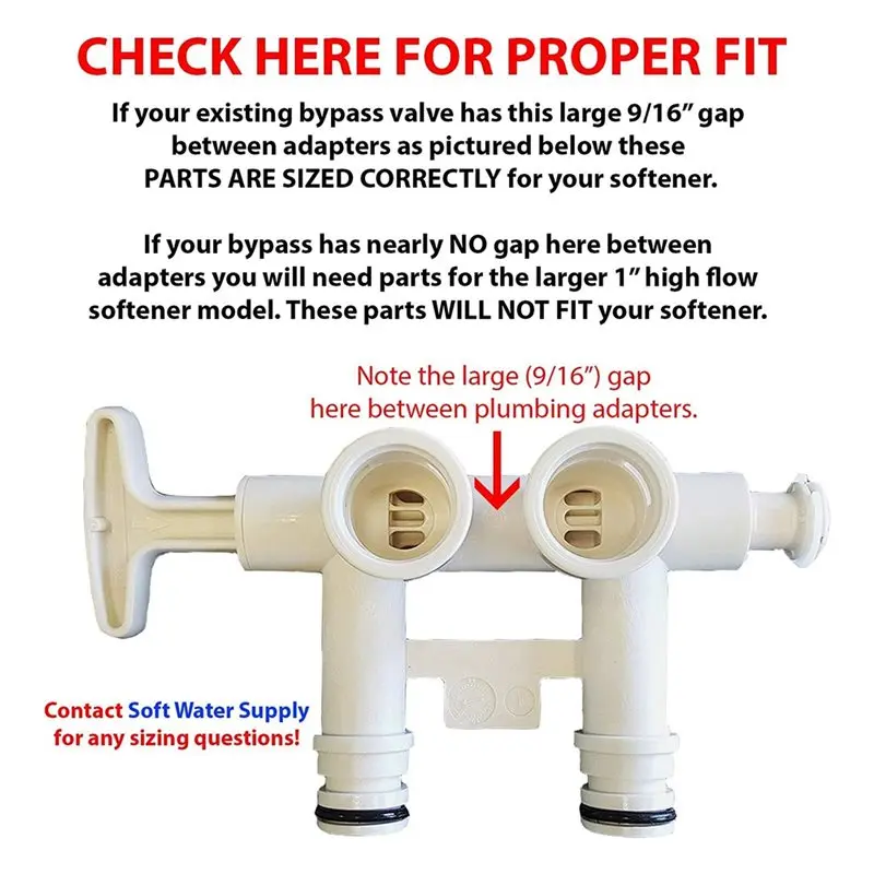 2026 New Water Softener Bypass Valve Assembly Kit Includes 7345388, 2 Adapters, 4 Clips, And 4 O-Rings