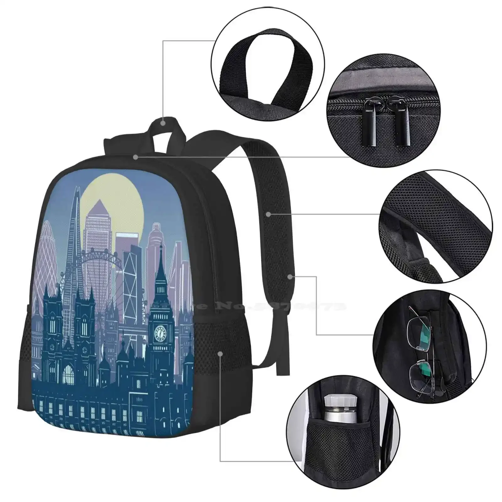 Londres Skyline Offre Spéciale Cartable Sac À Dos Sacs De Mode Londres Angleterre Londres Skyline Londres Ville Skyline Londres paysage urbain
