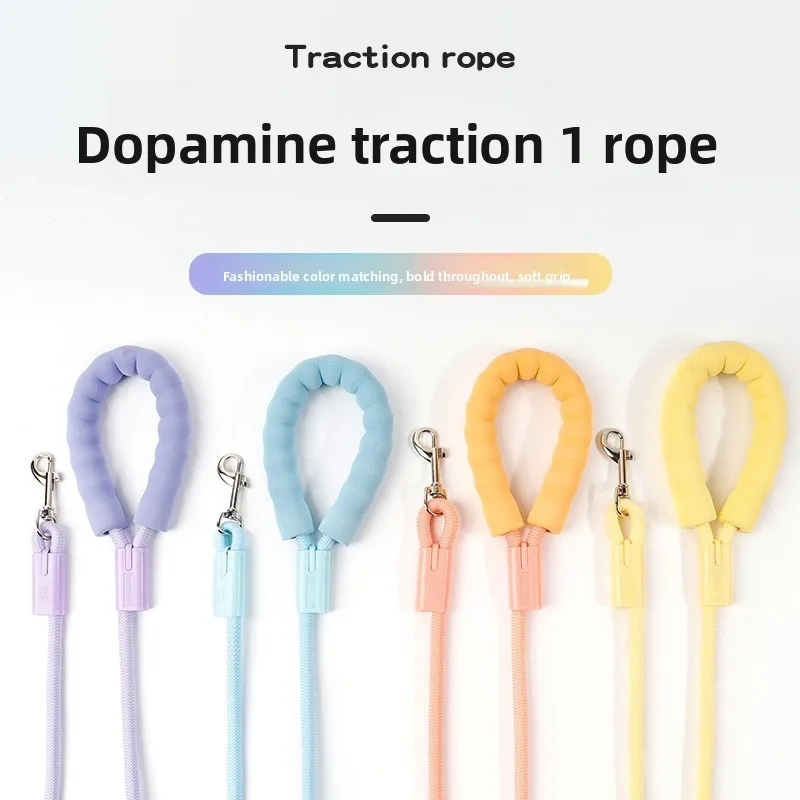 Colorful Round Rope Dog Leash Pet Supplies Walking Leash for Dogs Outdoor Walk Puppy Dog Rope Lead