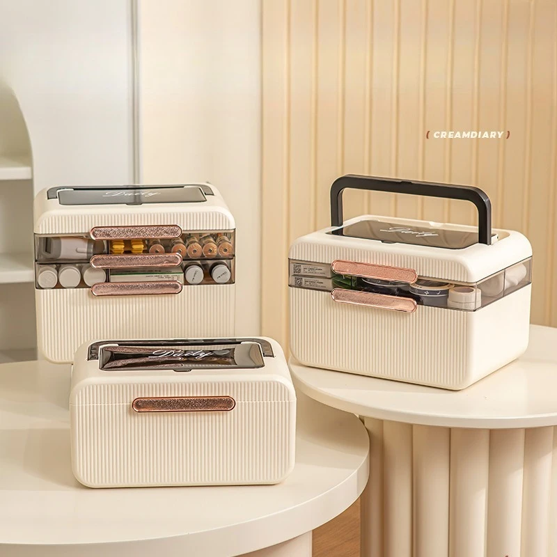 Medical medicine storage box baby multi-layer transparent