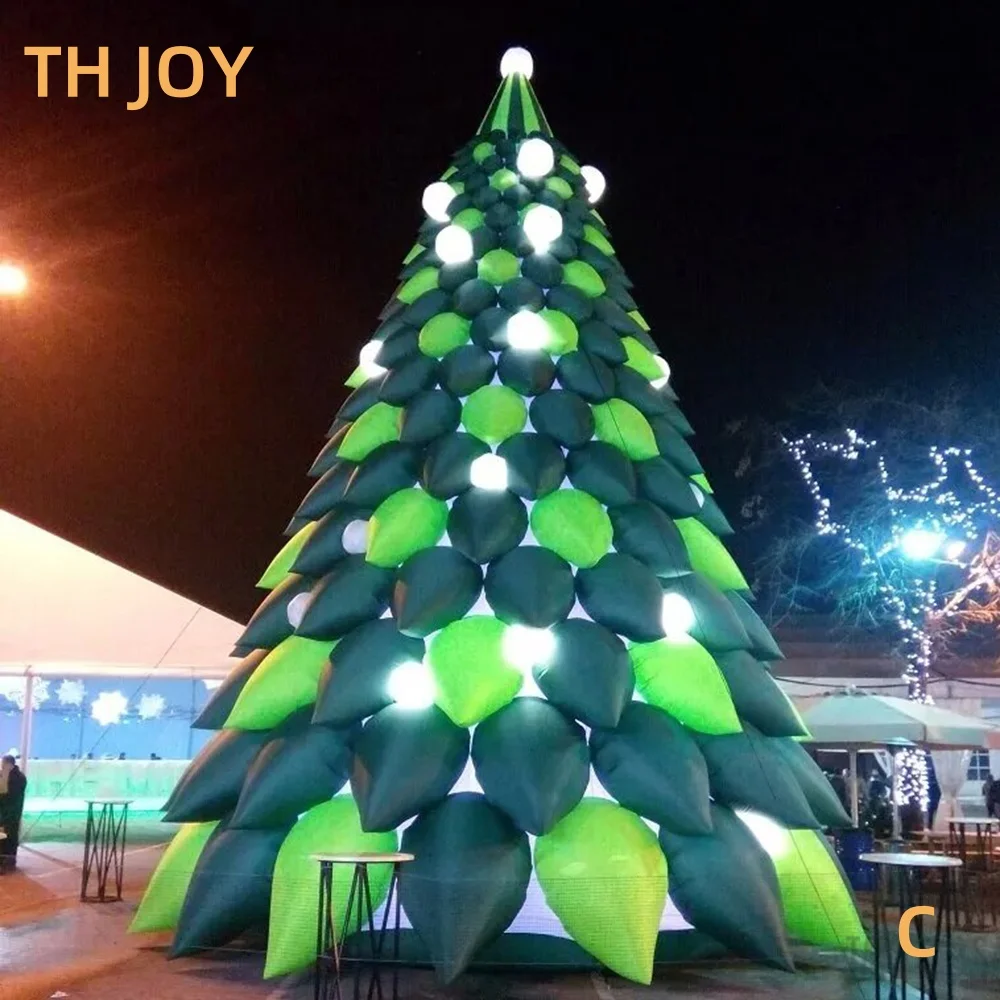 fast air ship to door,5m 17ft outdoor Giant Christmas Inflatable Tree, LED lighting inflatable Christmas house decoration