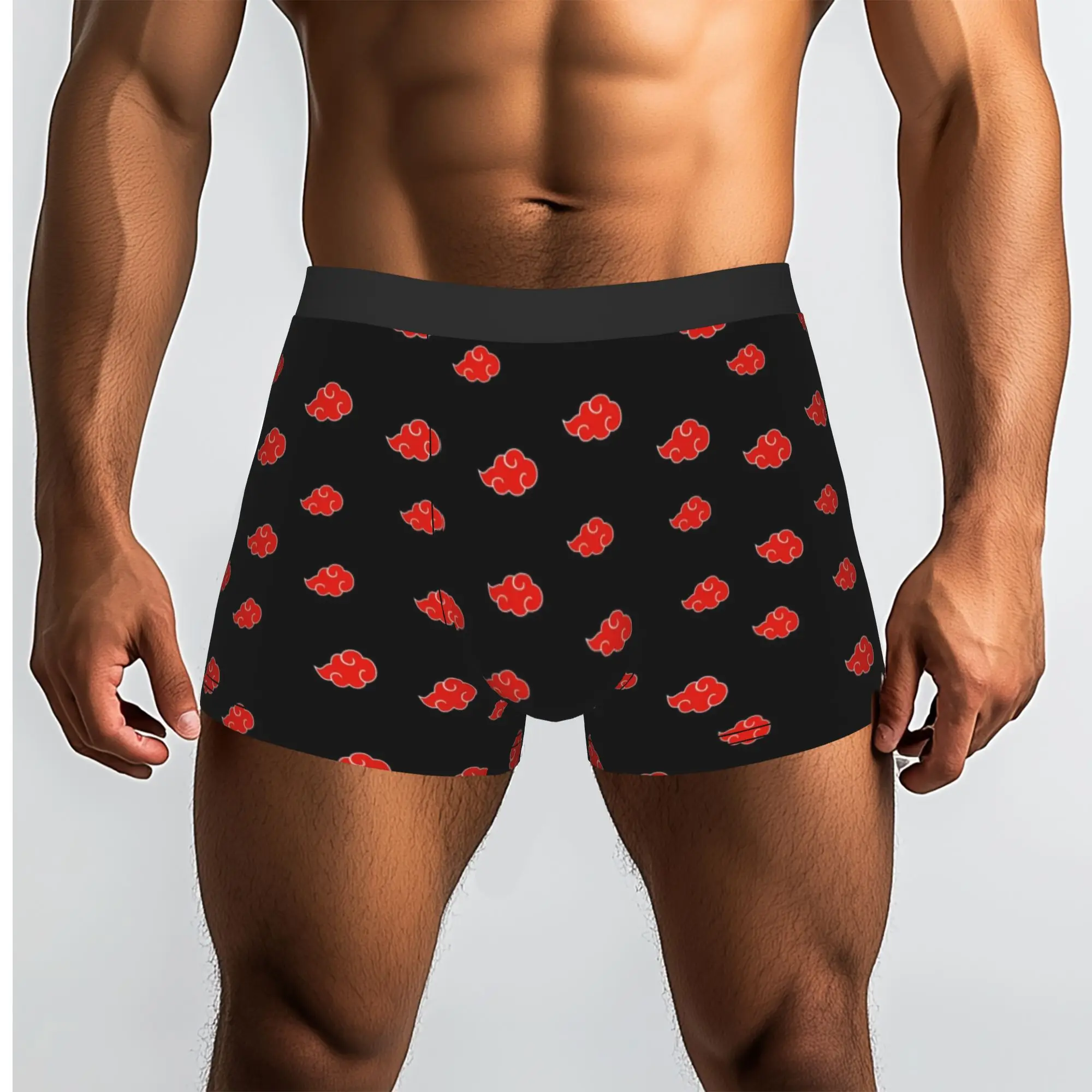 Custom Konoha Neji Akatsuki Itachi Sasuke Underwear Men Stretch Red Clouds Boxer Briefs Shorts Panties Soft Underpants For Homme