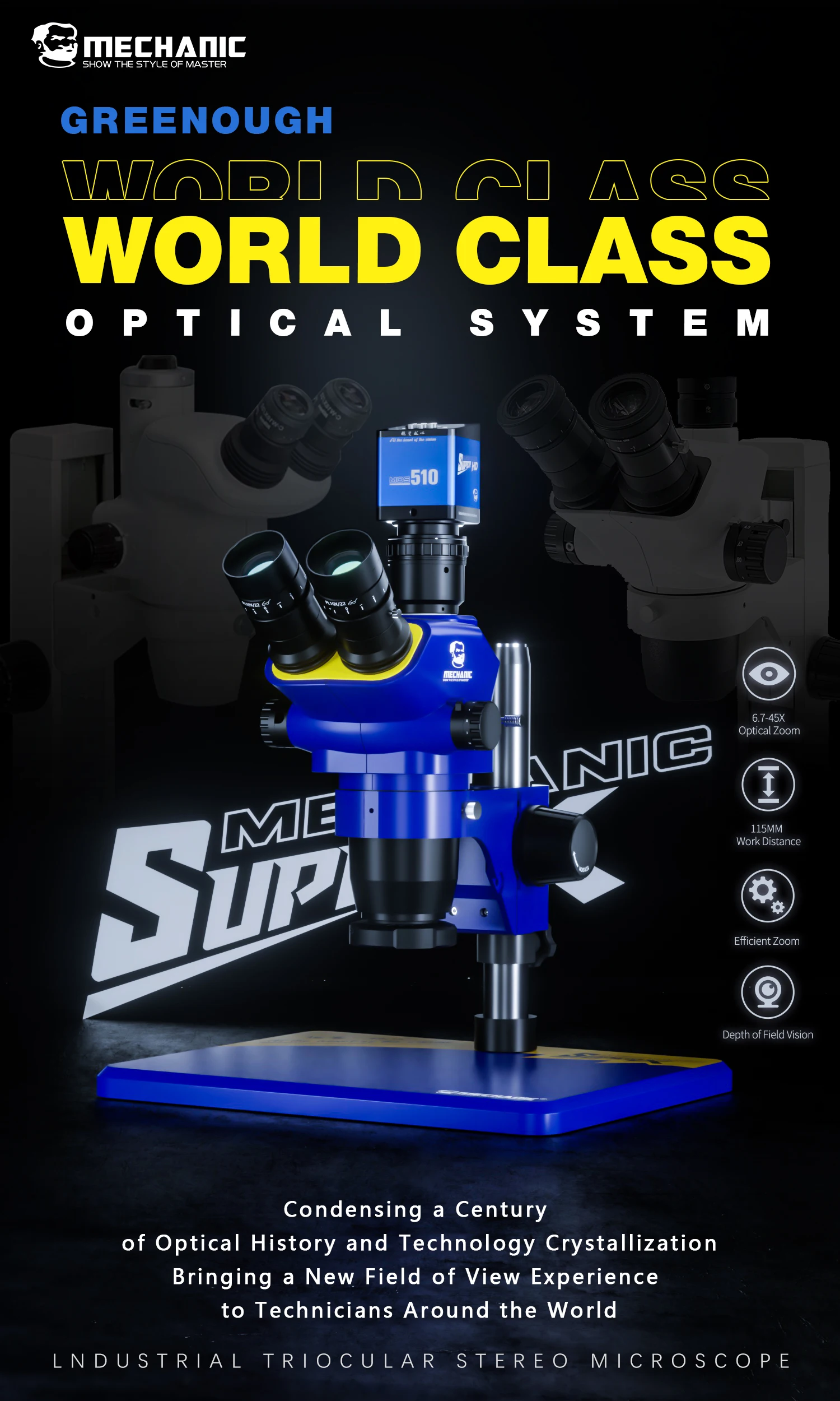 Mechanik Super X-B11 6,7x-45x Simul-ogniskowy trójokularowy mikroskop Stereo Zoom do mikroskopowej inspekcji obrazowania nagrywania wideo