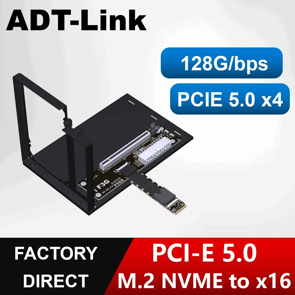 128Gbps GEN5 eGPU M.2 NVMe GPU Dock PCIe 5,0 x4 PC de alta velocidad portátil tarjeta gráfica de vídeo externa M.2 M Key a PCIE X16