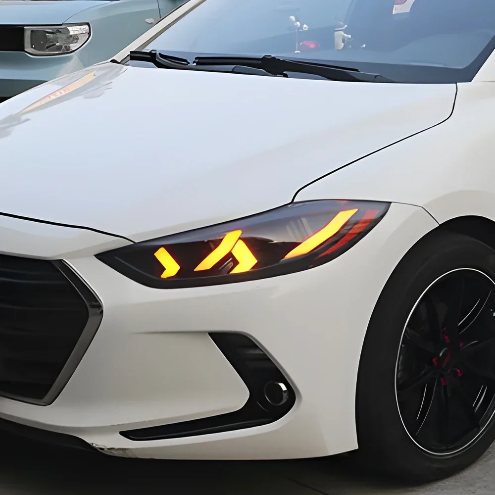 

Авто фары в сборе для Hyundai Elantra 2016-2020, светодиодные передние лампы автомобиля, обновление Lamborghini, аксессуары для линз проектора