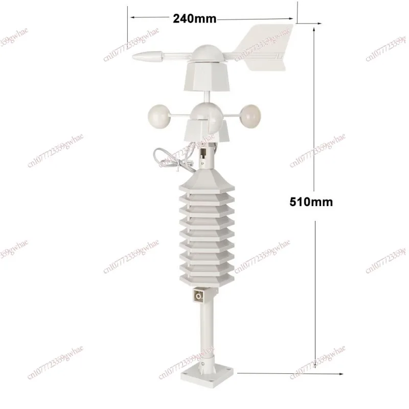 WS0232 Small Mini Weather Station, Anemometer 433MHz Wireless Weather Instrument, Weather Forecast Machine